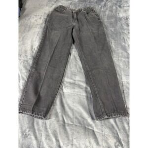 Bugle Boy Vintage 90s Black High Rise Tapered Leg Cotton Jeans 8‎ Short 5429